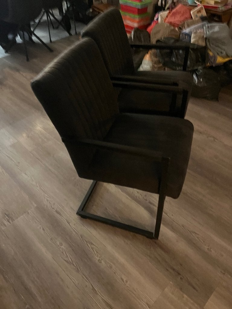 4 eetkamerstoelen antraciet, Huis en Inrichting, Ophalen, Overige materialen, Gebruikt, Vier