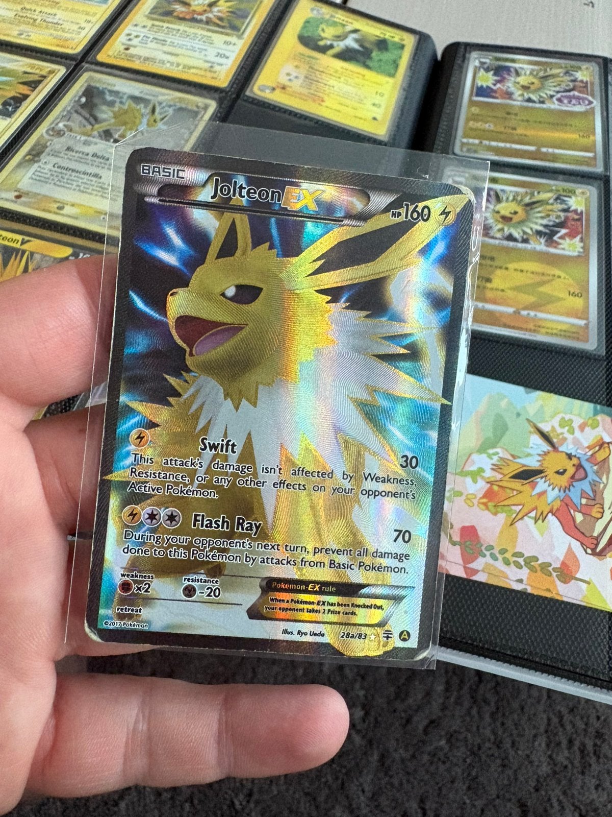 Jolteon ex, Ophalen of Verzenden, Zo goed als nieuw, Meerdere kaarten, Foil