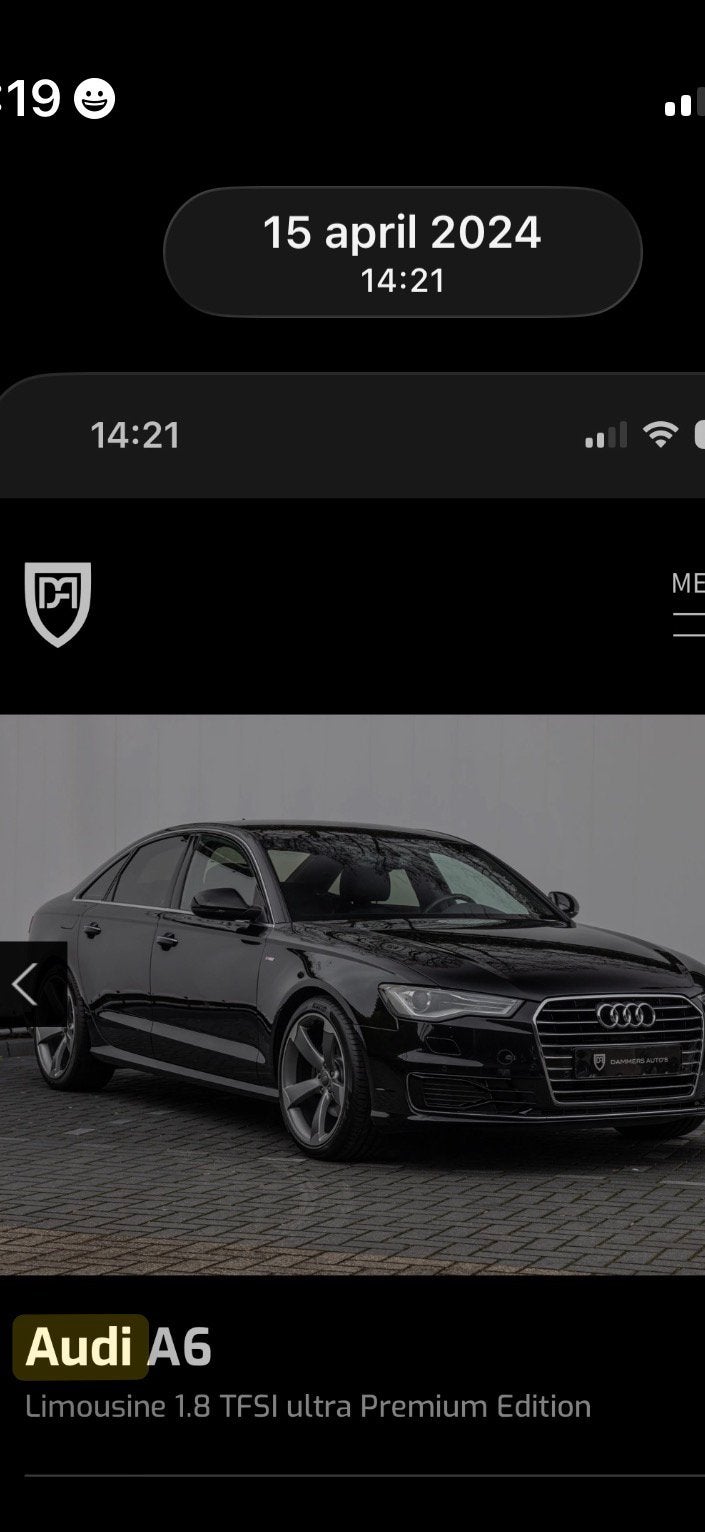 Audi A6 1.8 Tfsi Ultra S-tron 140KW 2015 Zwart, Auto's, Zwart, Alcantara, Zwart, Particulier