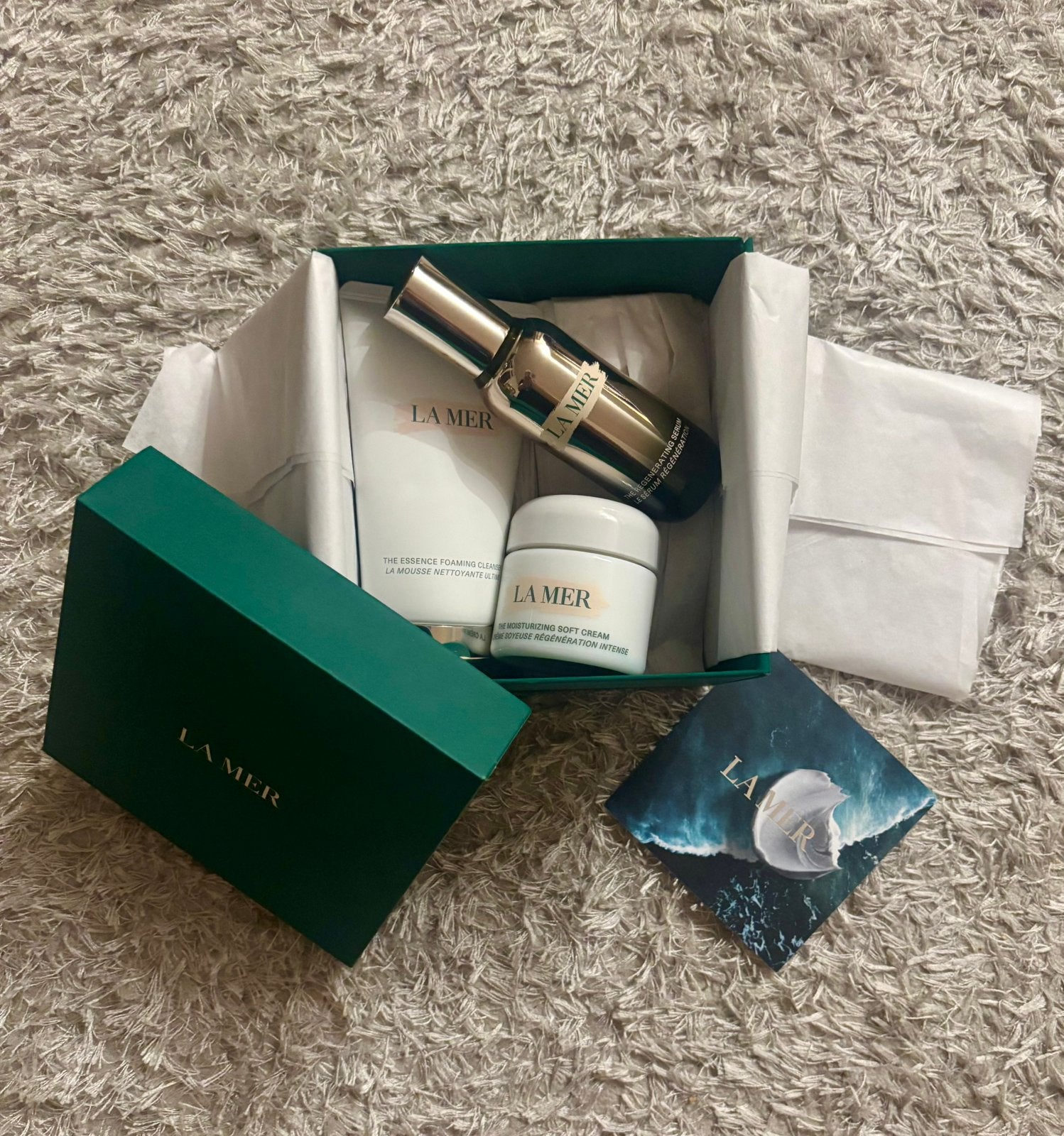 La Mer cadeau set, 60ml soft creme, 30ml serum, 125ml reinig, Ophalen, Nieuw, Gehele gezicht, Toebehoren