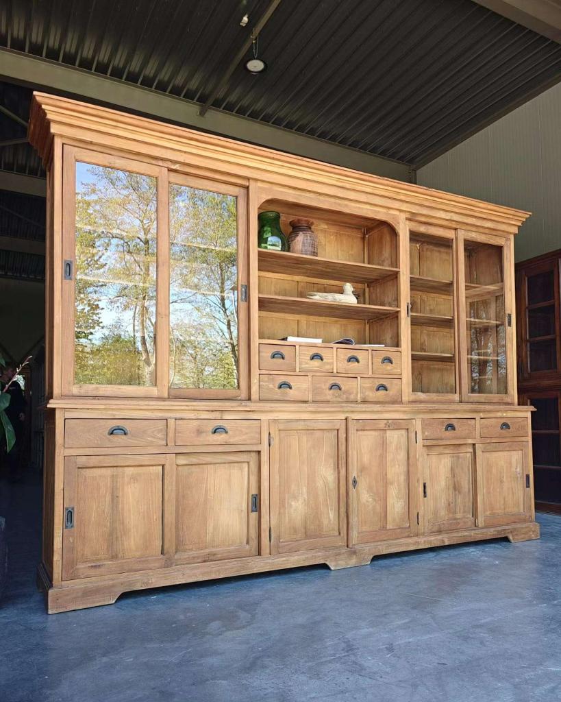 XXL Buffetkast | Landelijk Wandmeubel | Teak Servies #4256, Niet ingevuld, Gebruikt, Met deur(en), 200 cm of meer