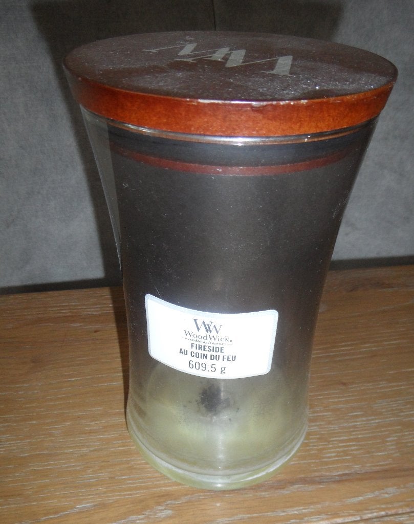 Voor hergebruik hoge WoodWick kaars glas, Woodwick, Overige typen, Ophalen of Verzenden, Glas