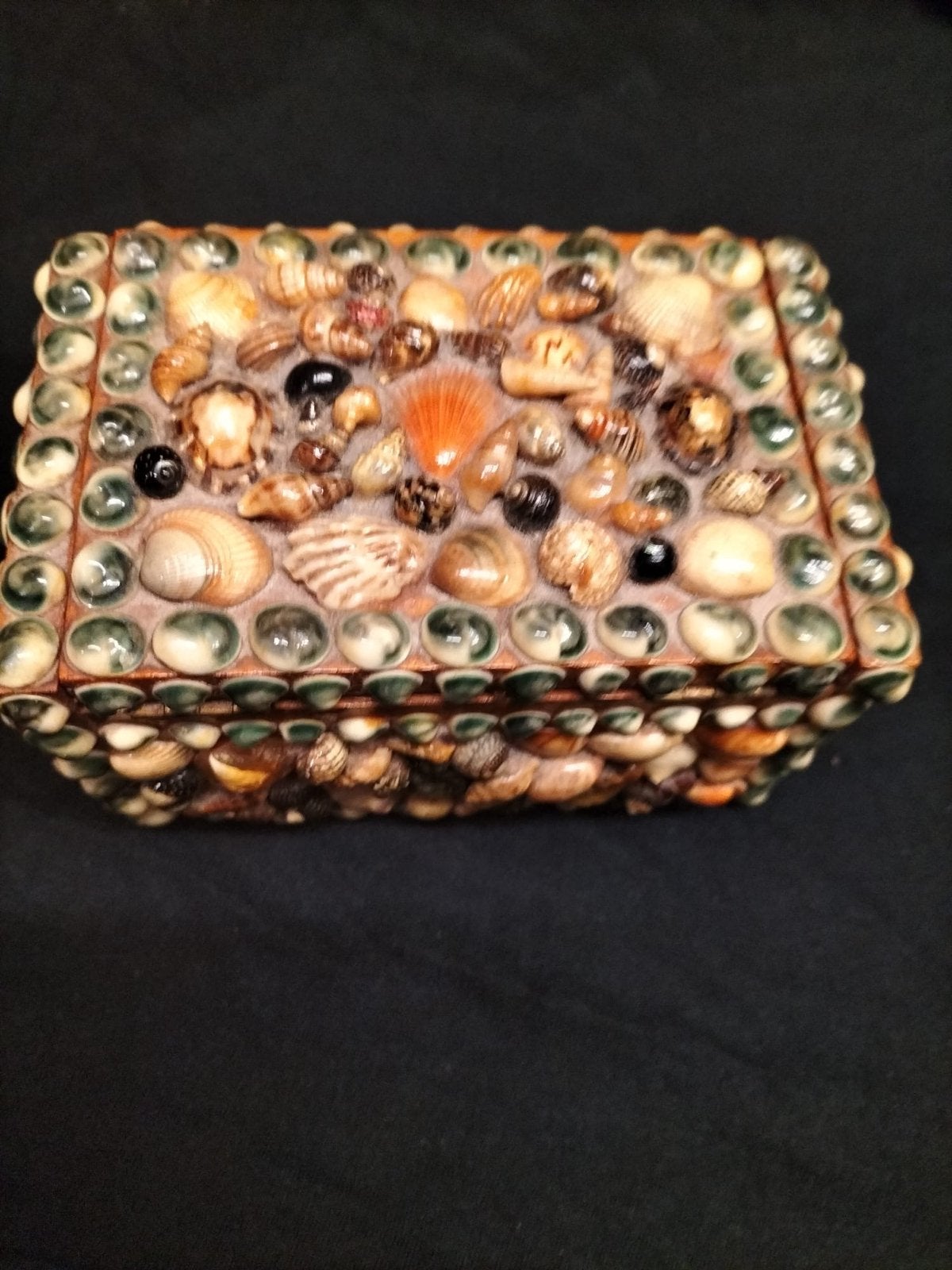 Brocante sieraden doosje met schelpen - Handwerk, Antiek en Kunst, Ophalen of Verzenden