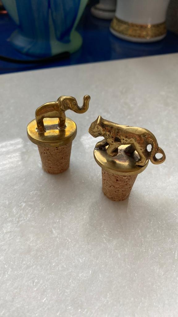 A la flessen stoppers (sissy boy?) wijn brass goud kleurig, Ophalen of Verzenden, Zo goed als nieuw