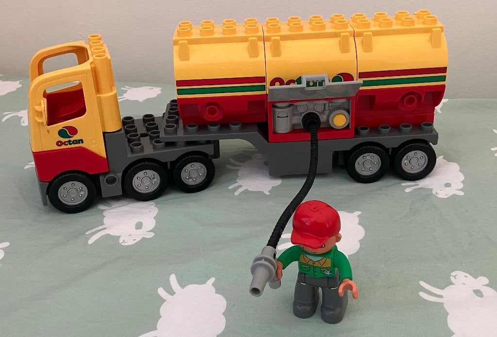 Duplo 5605 Tankwagen met motor- en tankgeluiden, Ophalen of Verzenden, Zo goed als nieuw, Compleet, Duplo