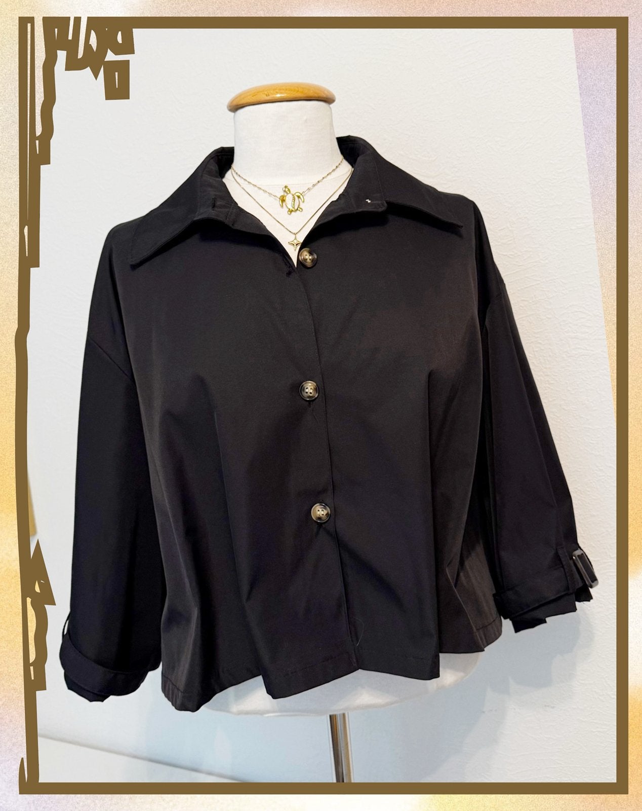 New Collection Ruby korte trenchcoat jas jack zwart one size, Ophalen of Verzenden, Nieuw, Maat 38/40 (M), Zwart