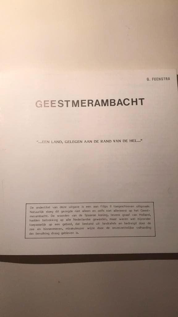 Geestmerambacht ". . . Een land, gelegen aan de, Boeken, Geschiedenis | Stad en Regio, Ophalen of Verzenden, 20e eeuw of later