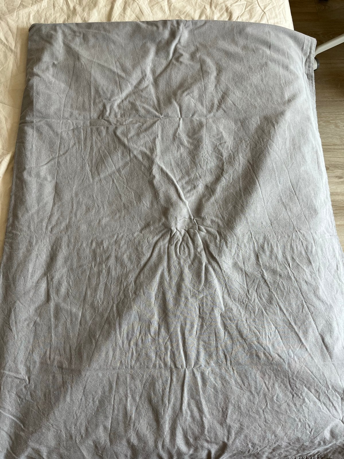 IKEA - Dekbedovertrek Grijs - 140x200cm - Katoen, Ophalen, Knoopsluiting, Gebruikt, Eenpersoons