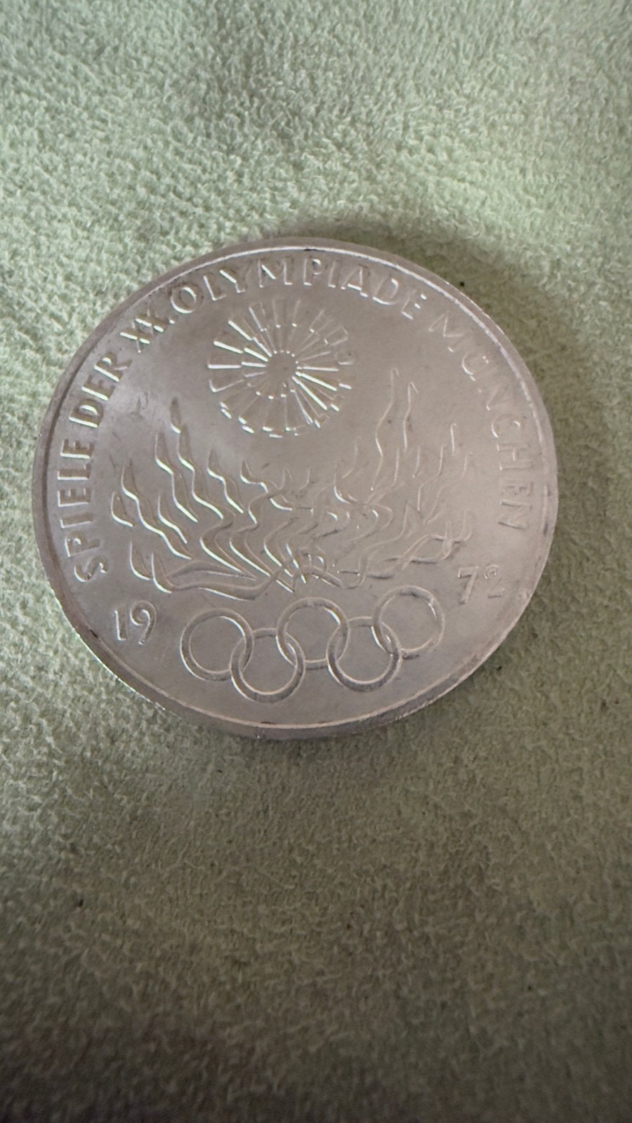 OLYMPIC GAMES RINGS & FIRE 1972 10 DEUTSCHE MARKSMINT MARK J, Postzegels en Munten, Verzenden, Duitsland