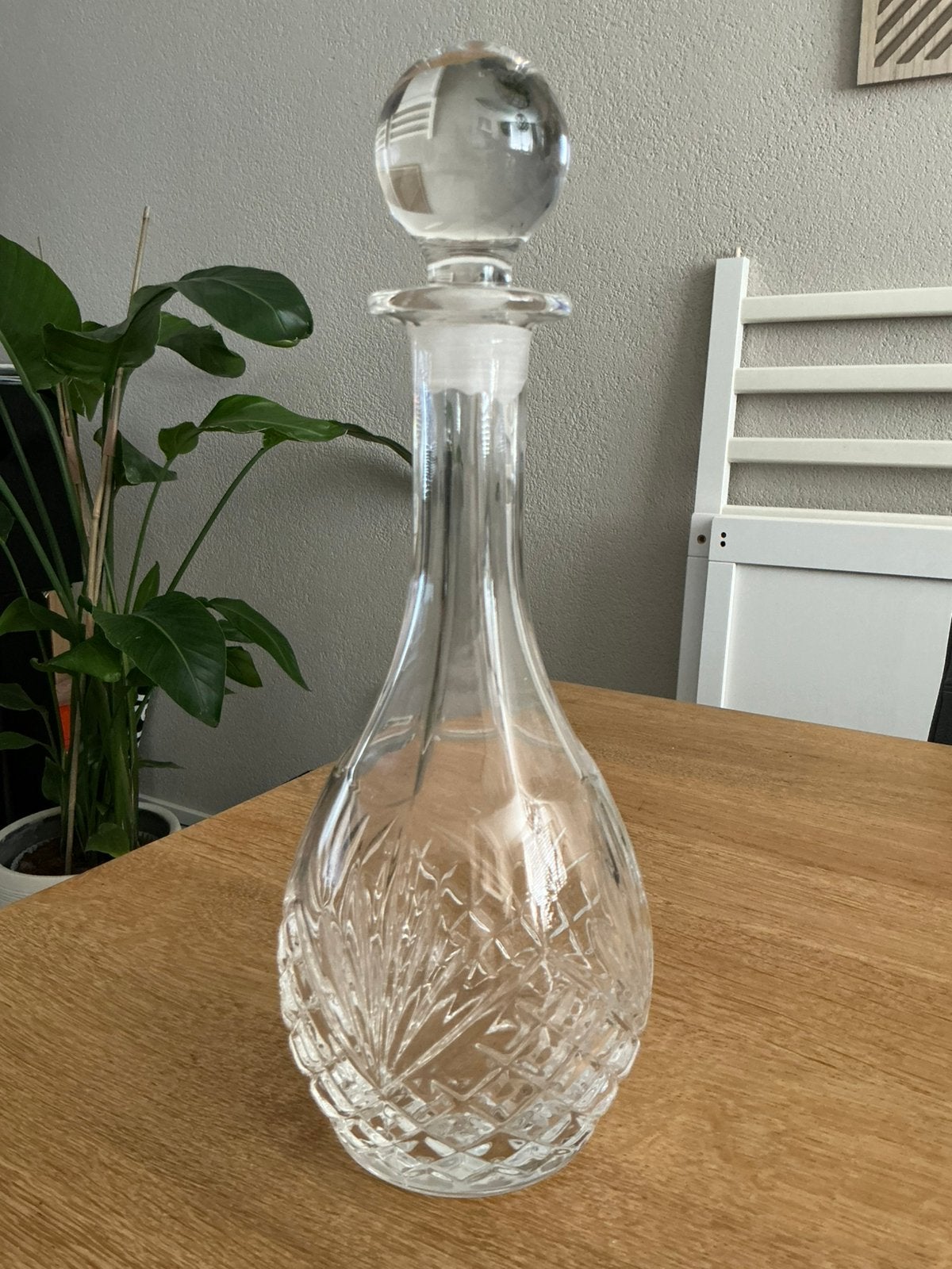 Glazen karaf bewerkt, Antiek en Kunst, Antiek | Glas en Kristal, Ophalen of Verzenden