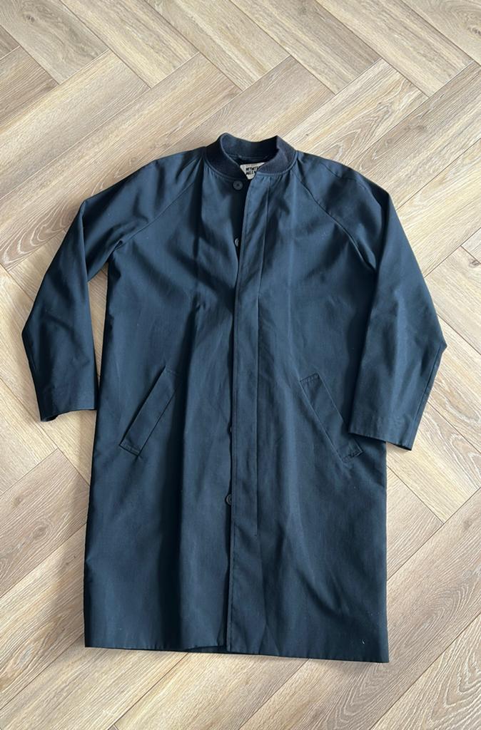 Weekday zwarte heren trenchcoat maat S, Ophalen of Verzenden, Zo goed als nieuw, Maat 46 (S) of kleiner, Zwart
