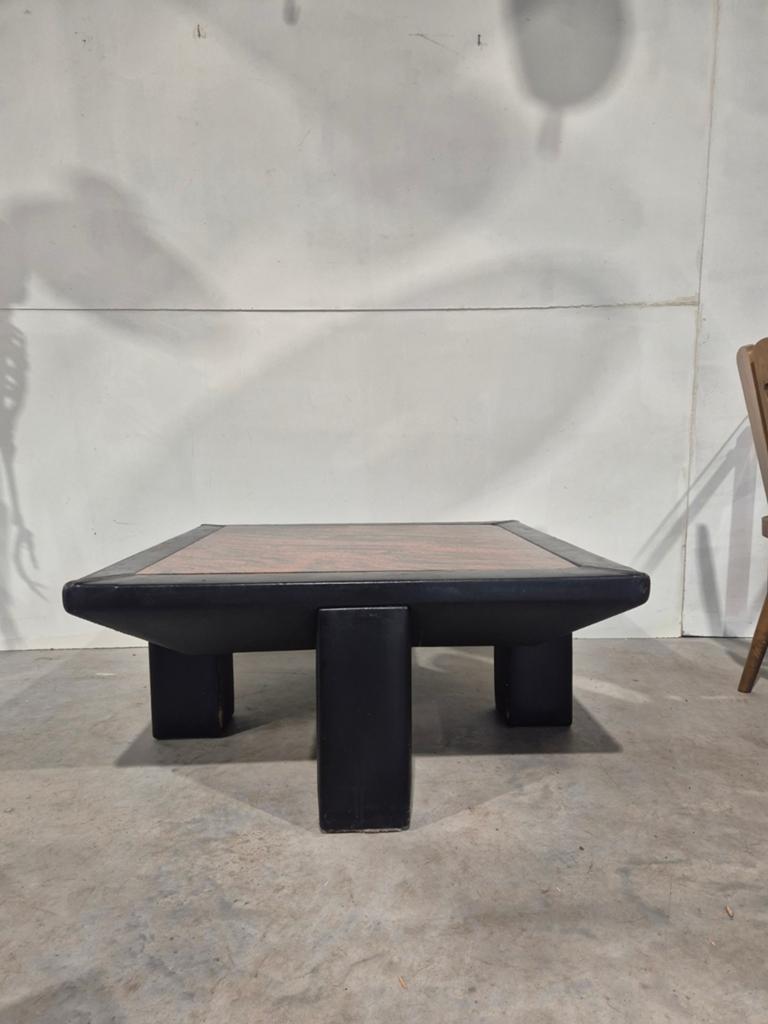 Leer en marmer postmoderne koffietafel design, Ophalen