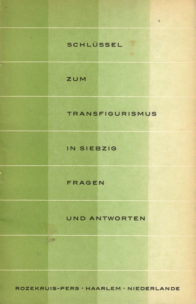 Schlüssel zum Transfigurismus, Achtergrond en Informatie, Spiritualiteit algemeen, Ophalen of Verzenden, Onbekend