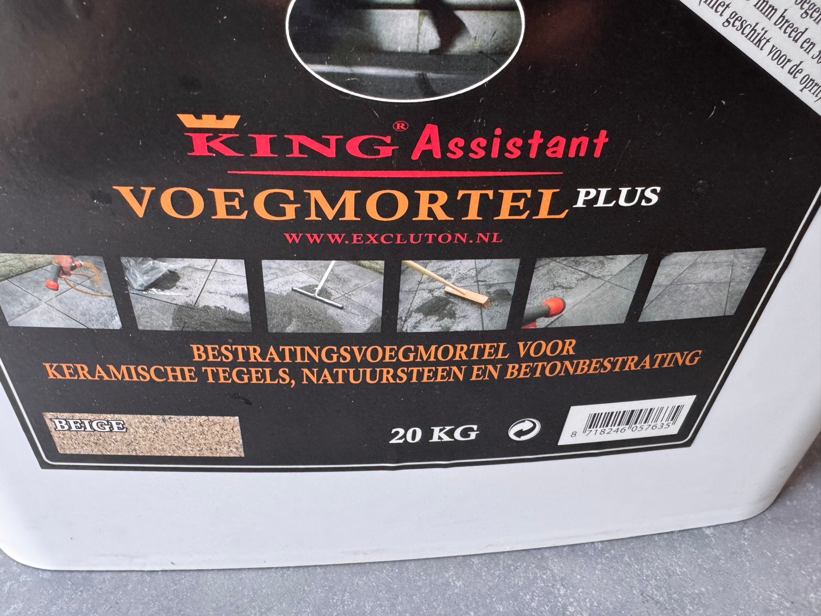 King Assistant Voegmortel Plus Beige 20 KG, Ophalen, Overige typen, Nieuw, 10 m² of meer