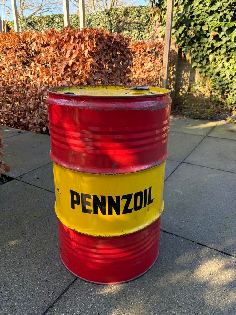 Vintage Pennzoil Olievat - Decoratief en Robuust Vat, Auto diversen, Overige Auto diversen, Ophalen
