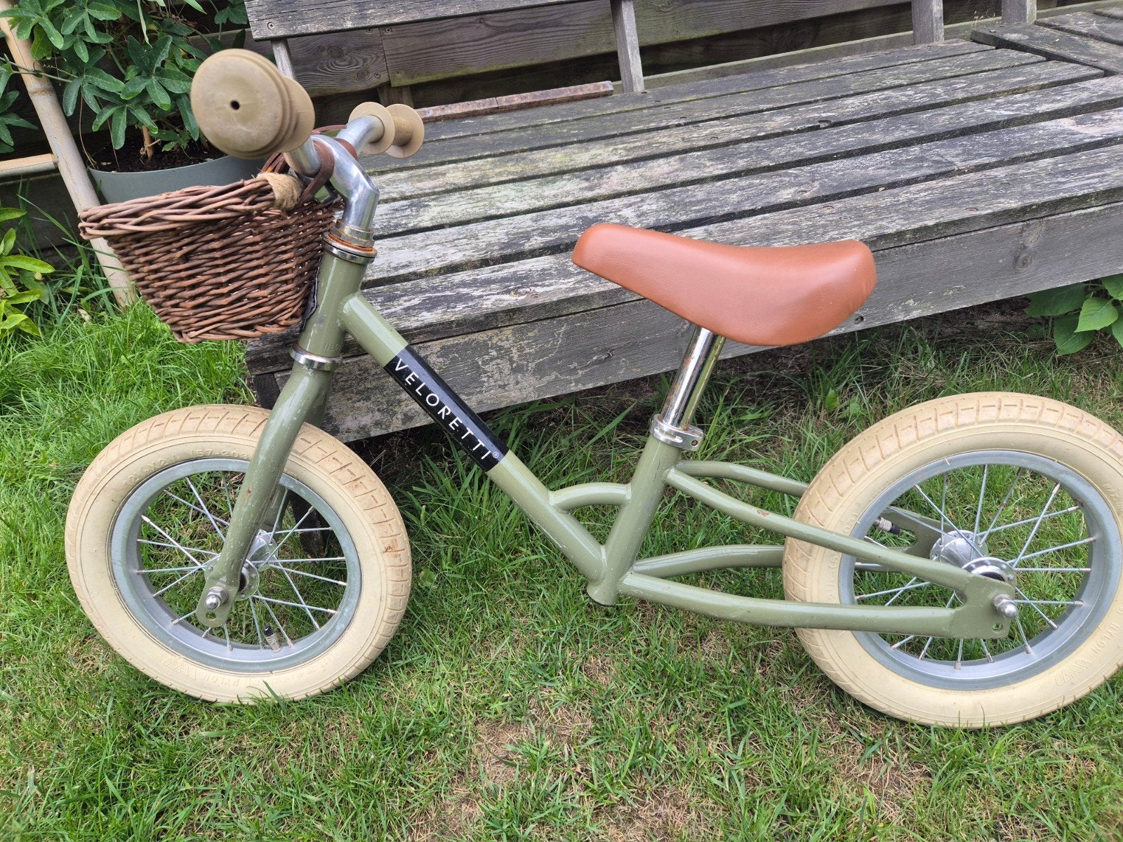 Veloretti loopfiets groen met mandje, Ophalen, Gebruikt, Minder dan 16 inch, Veloretti