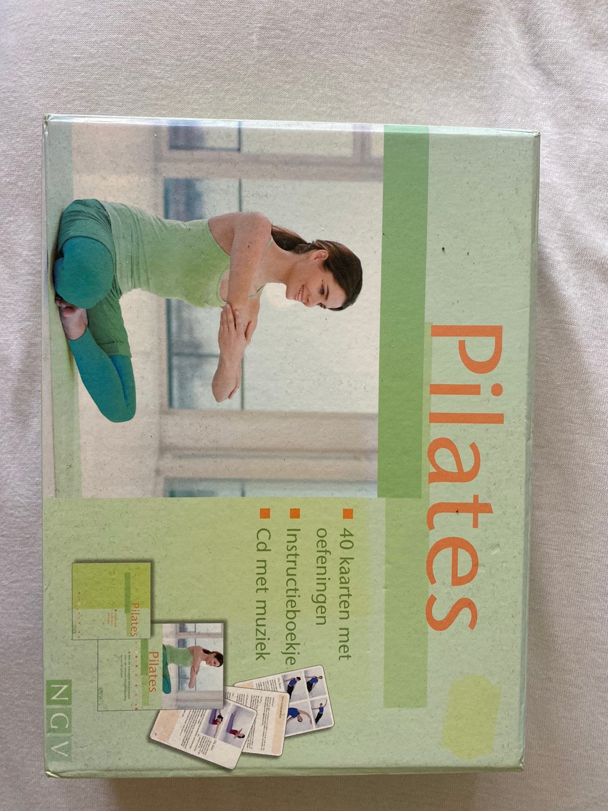 Pilates set compleet met instructieboekje & 40 oefenkaarten, Ophalen of Verzenden, Zo goed als nieuw, Overig