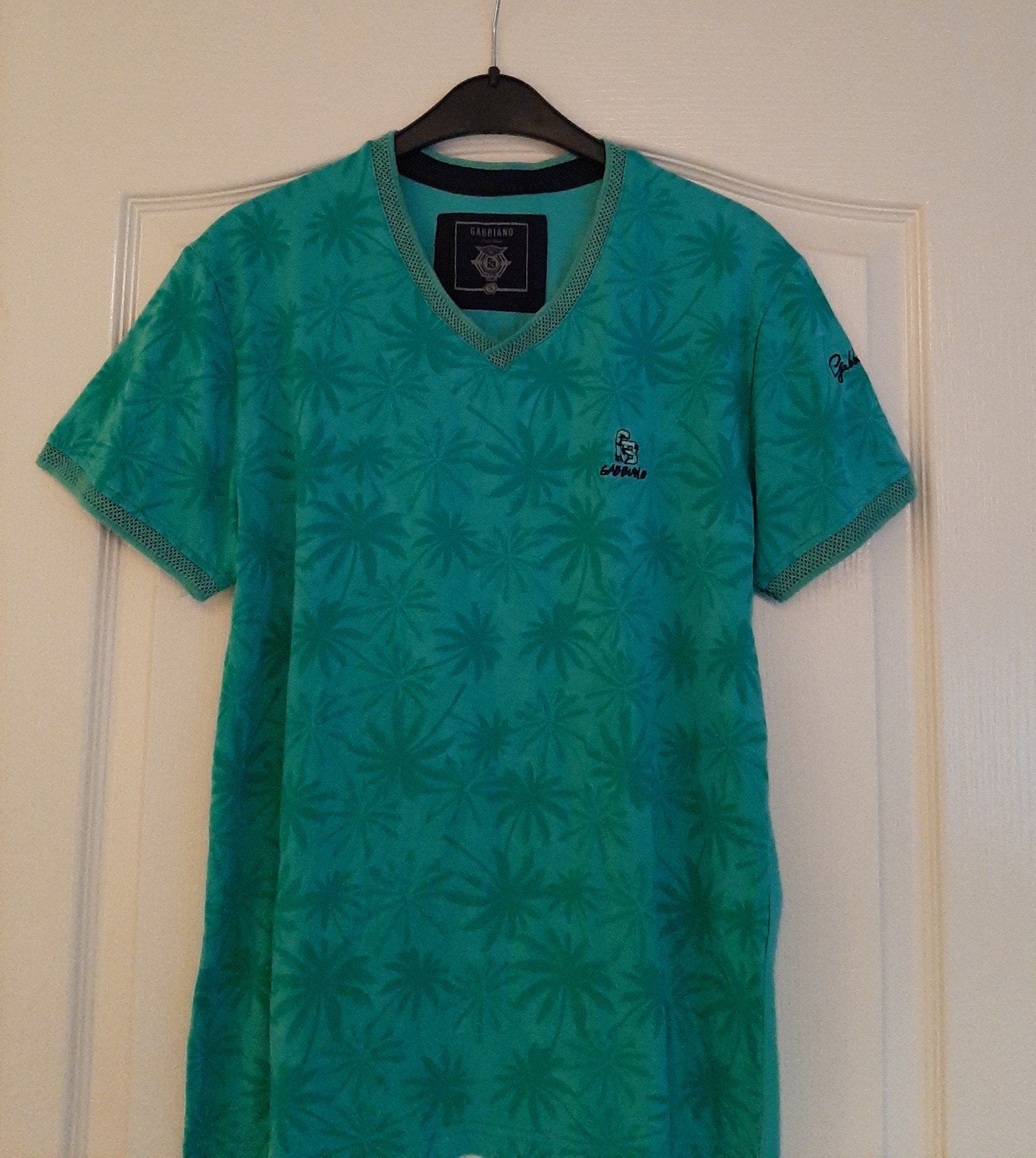 Gabbiano Shirt met V-hals en Palmprint, Ophalen of Verzenden, Zo goed als nieuw, Groen, Gabbiano