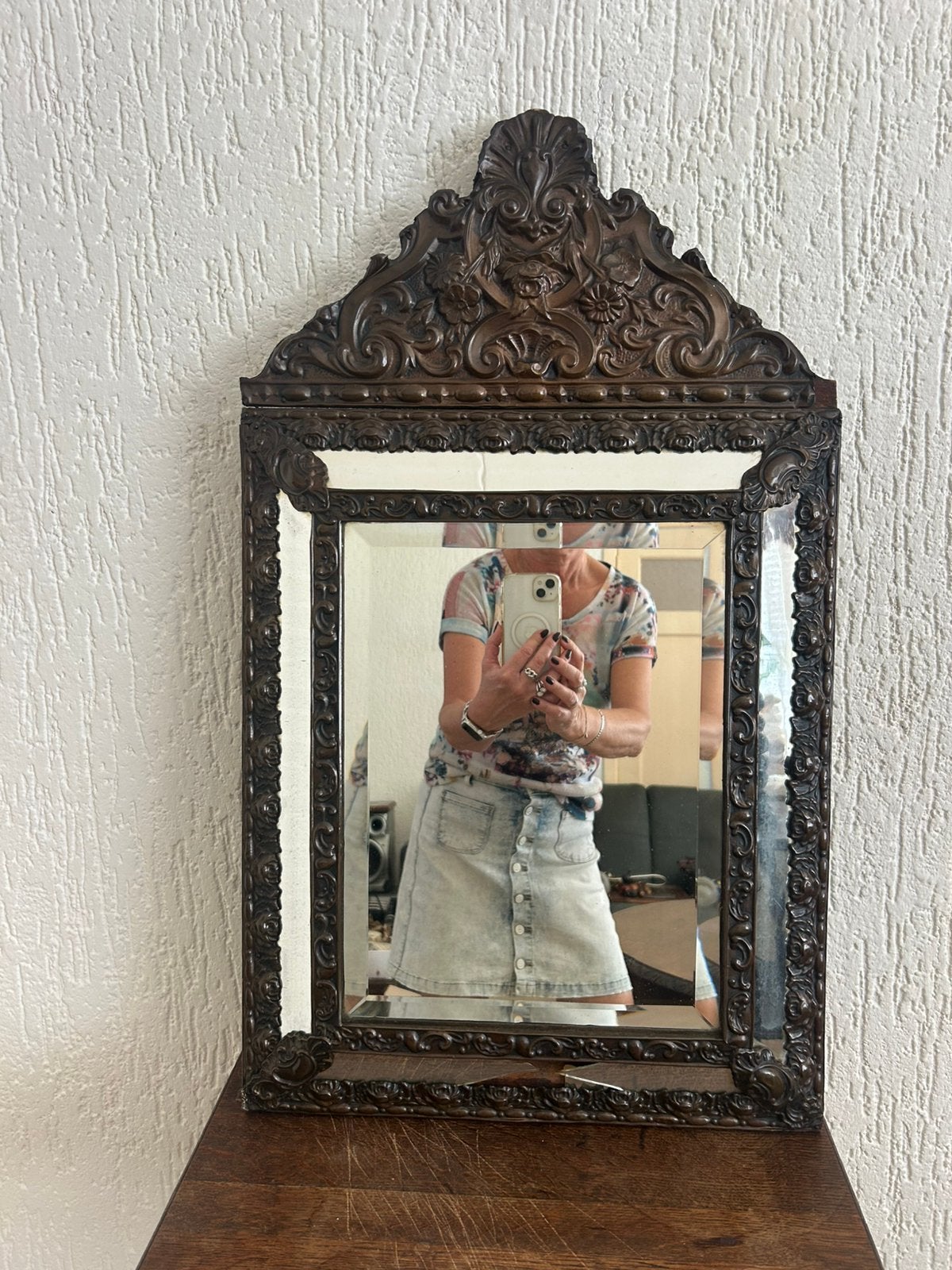 Brocante spiegel, Ophalen, Rechthoekig