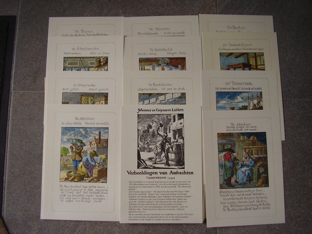 Kopergravures Verbeeldingen van ambachten, Antiek en Kunst, Verzenden