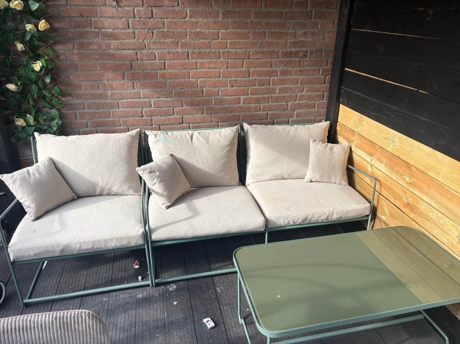 Moderne Tuin Loungeset - Zo goed als nieuw, Tuin en Terras, Tuinsets en Loungesets, Ophalen, 4 zitplaatsen, Aluminium, Zo goed als nieuw
