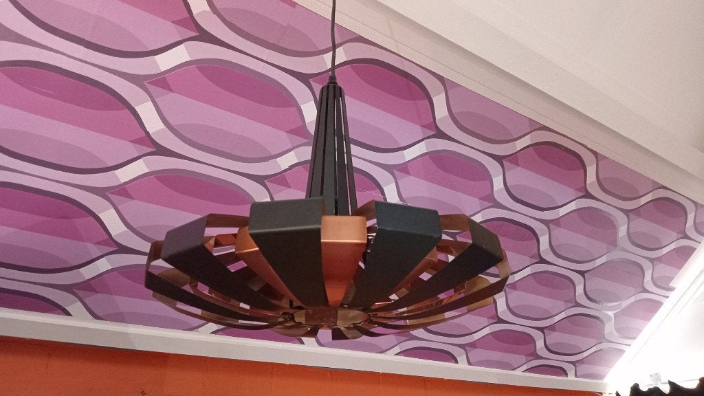 Lamp Werner Schou metaal jaren 70, Ophalen of Verzenden, Gebruikt, Metaal, E27 (groot)
