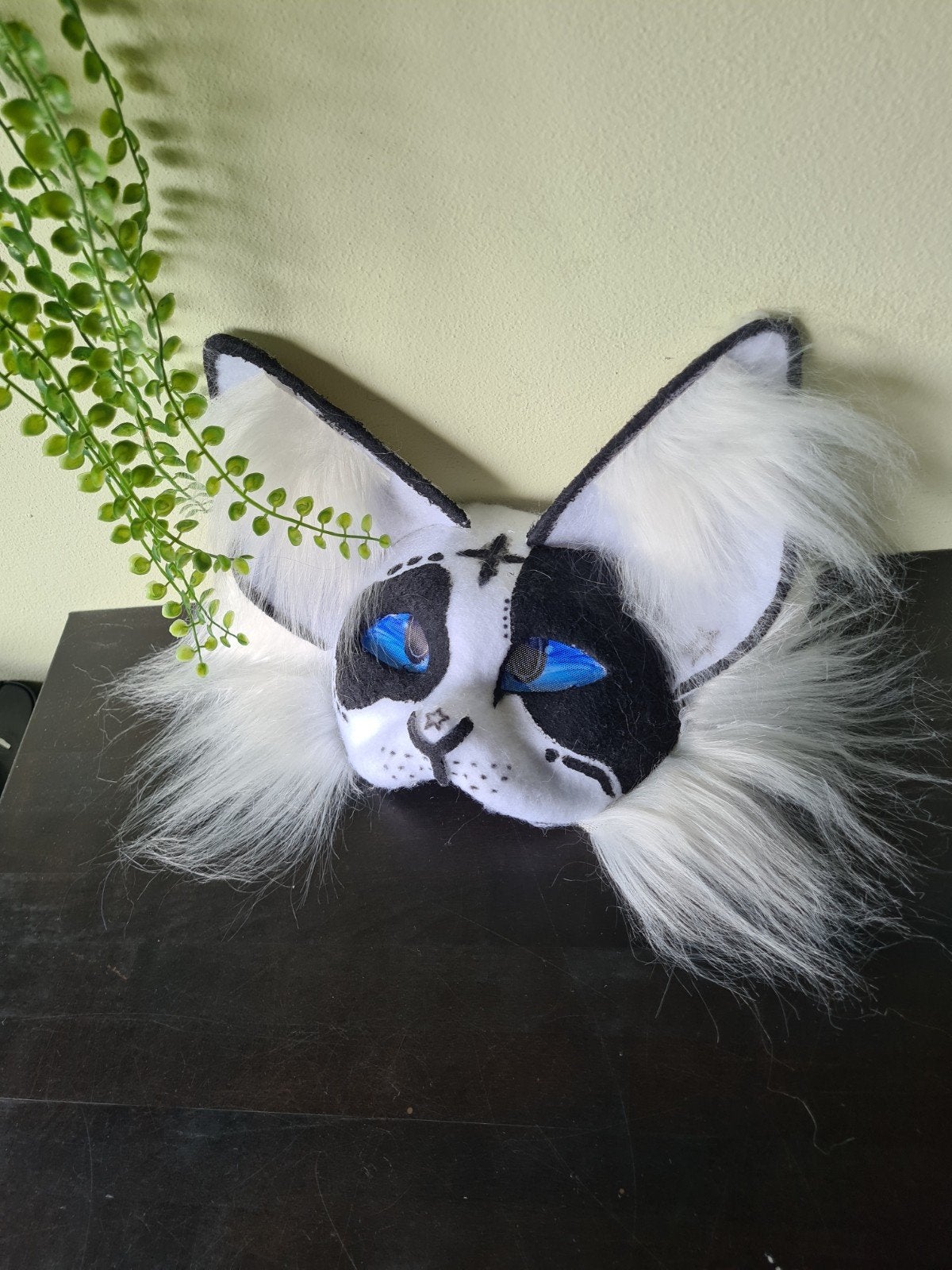Therian masker zwart witte kat, Ophalen of Verzenden, Nieuw, Overige typen