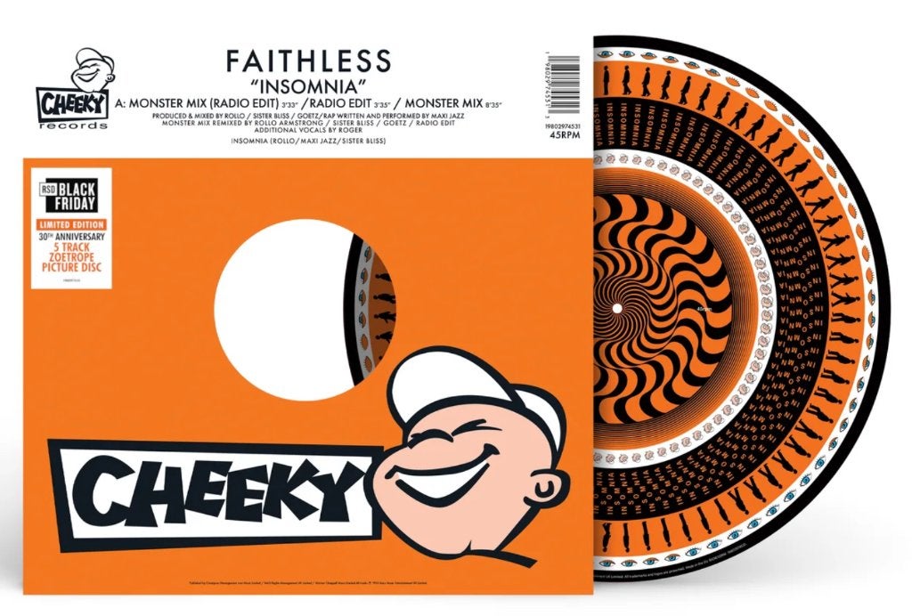 Vinyl Maxisingle Faithless Insomnia ZOETROPE RSD 2025 NIEUW, Picture disc, Ophalen of Verzenden, 12 inch, Nieuw in verpakking