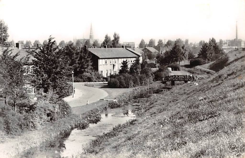 Gouda Weidebloemkwartier vanaf Schielands Hoge Zeedijk 1963, Ophalen of Verzenden, 1960 tot 1980, Ongelopen, Zuid-Holland