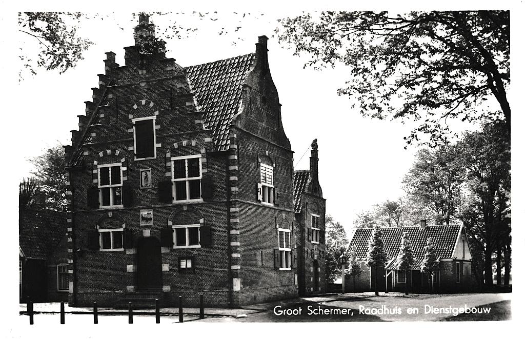 700817	Grootschermer	Raadhuis	NH jr 30	Gelopen met postzegel, Ophalen of Verzenden, 1920 tot 1940, Gelopen, Noord-Holland