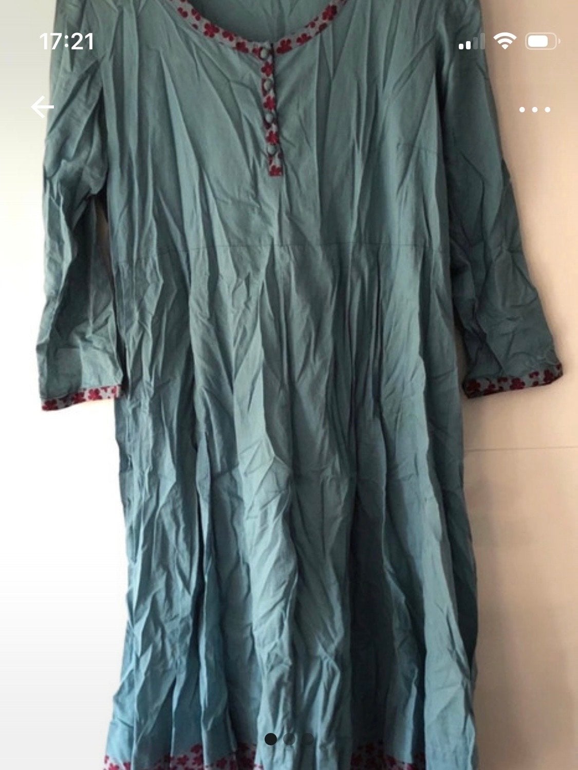 Gudrun Sjoden Tuniek Jurkje Maat M - Blauw met Bloemen, Maat 38/40 (M), Zo goed als nieuw, Knielengte, Verzenden