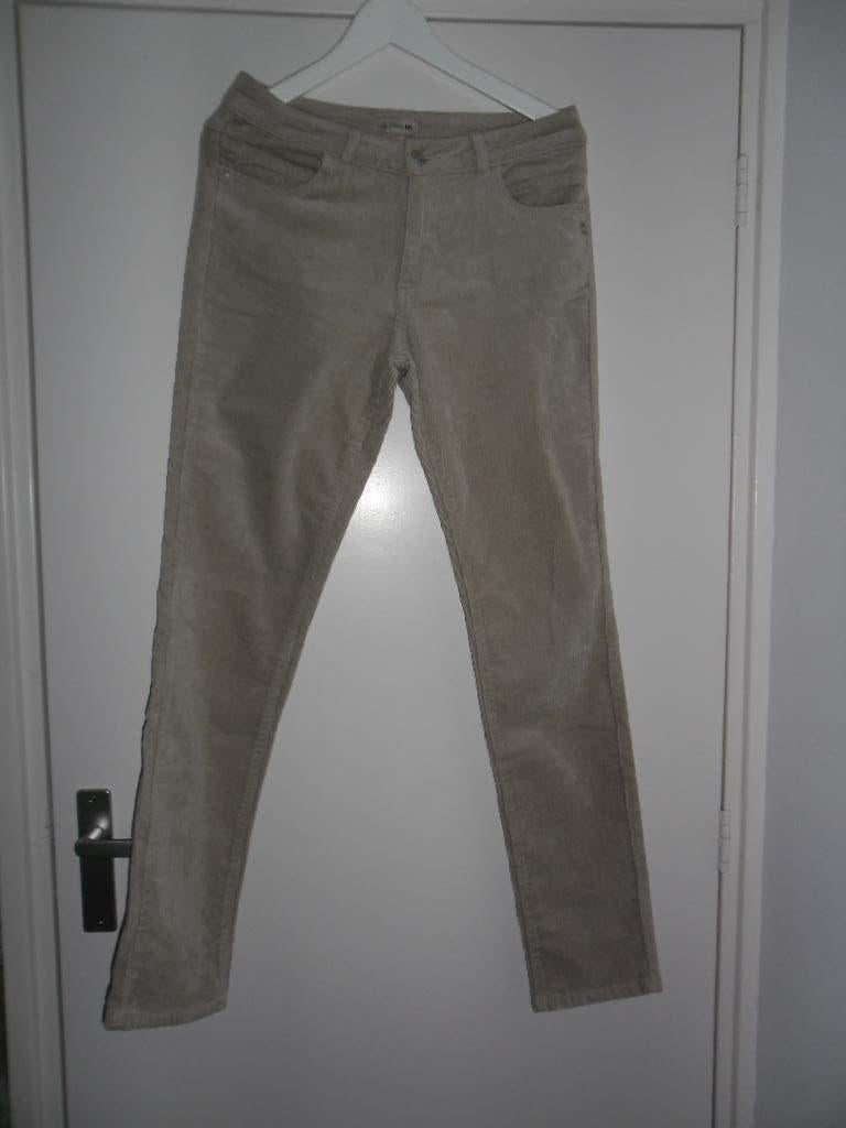 Parami Beige Ribbroek Met Wijduitlopende Pijpen W38 / L32, Maat 38/40 (M), Para Mi, Beige, Nieuw