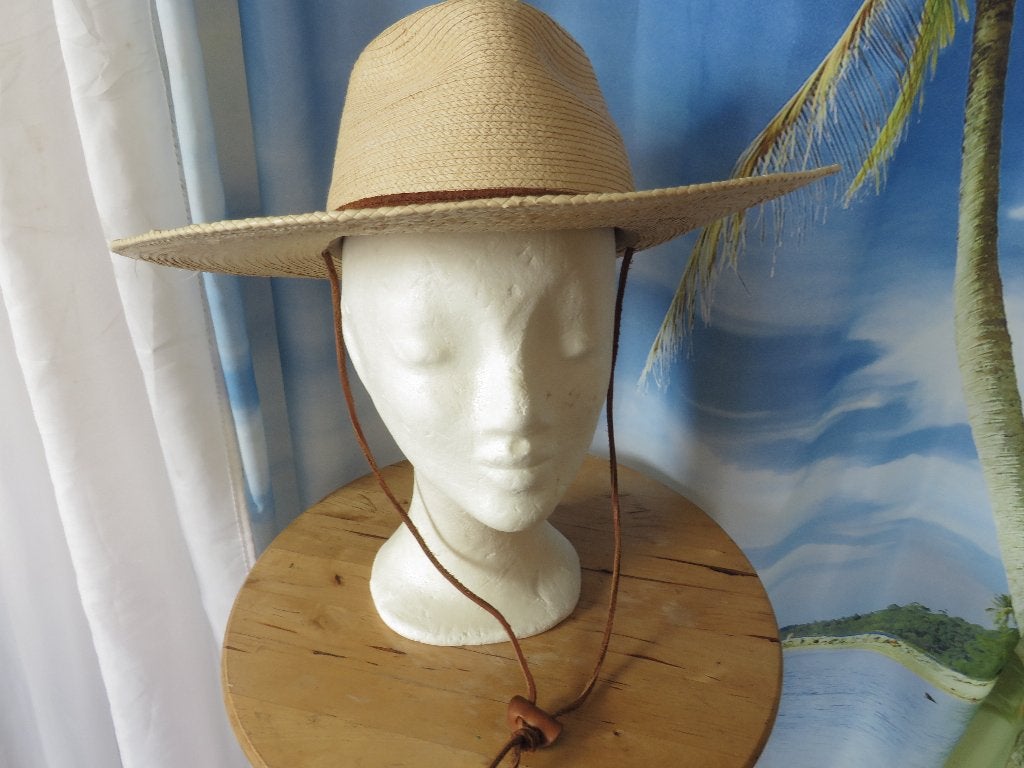 Gigi Pip River Guatemalan palm straw Fedora Hat mt 55, 55 cm (S, 6⅞ inch) of minder, Hoed, Gigi Pip River, Ophalen of Verzenden