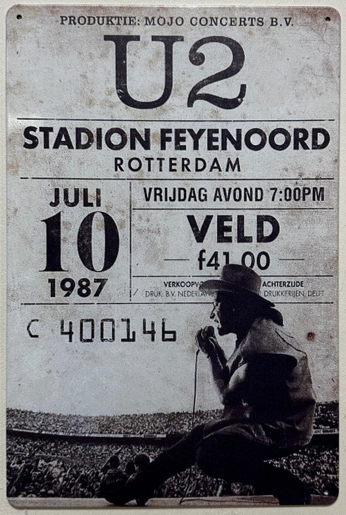 U2 Feyenoord station reclamebord van metaal wandbord deco