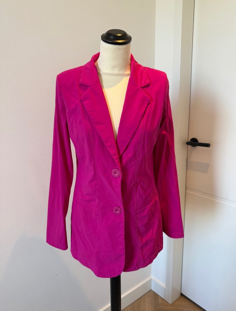 ZGAN cerise travel blazer Studio Anneloes XS 34 36 jas roze, Studio Anneloes, Ophalen of Verzenden, Zo goed als nieuw, Jasje