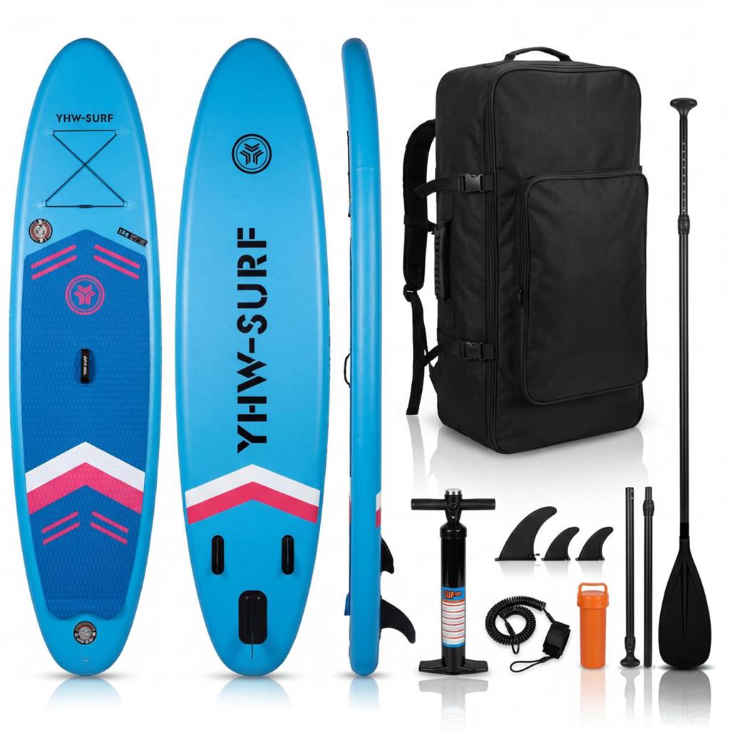 YHW-SURF Opblaasbaar SUP Board - Blauw en Groen - Nieuw, Watersport en Boten, Ophalen of Verzenden, Nieuw, SUP-boards
