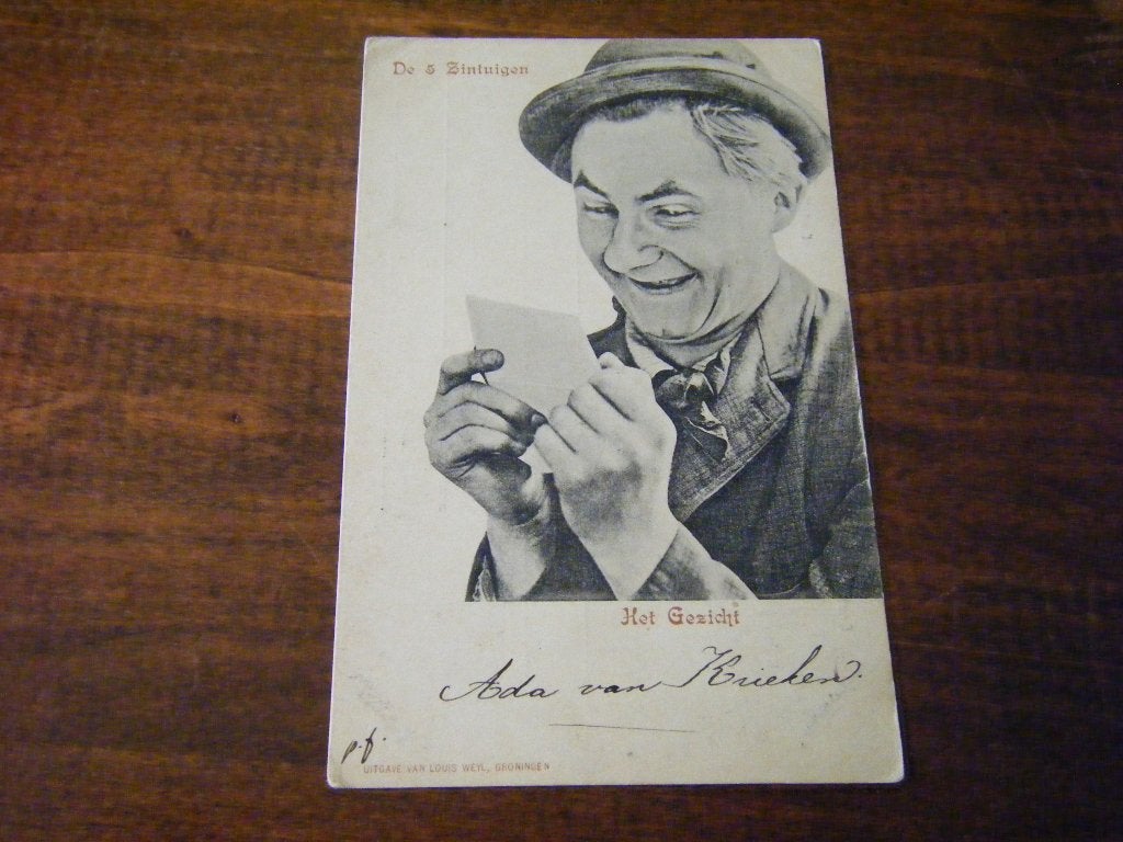 K39 - Man - Lachen - Mooi/Zeer oud, Ophalen of Verzenden, Voor 1920, Overige thema's