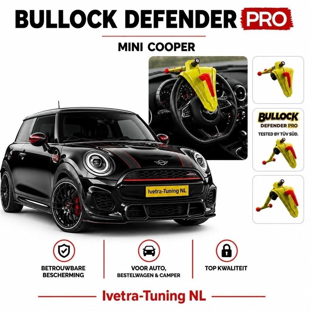 Stuurslot Mini | Beveiliging Mini | Bullock Defender, Auto diversen, Anti-diefstal, Nieuw, Ophalen of Verzenden