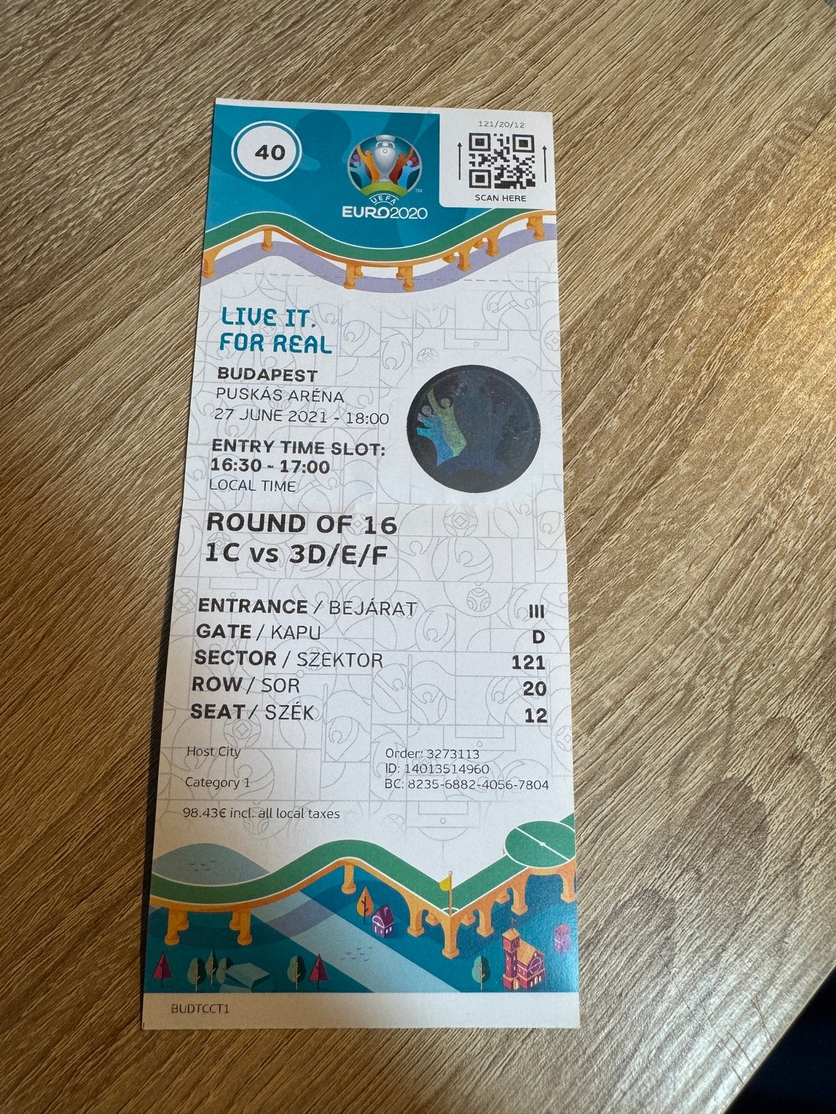 EK2020 Nederland - Tsjechië Ticket, Ophalen of Verzenden, Gebruikt, Overige binnenlandse clubs