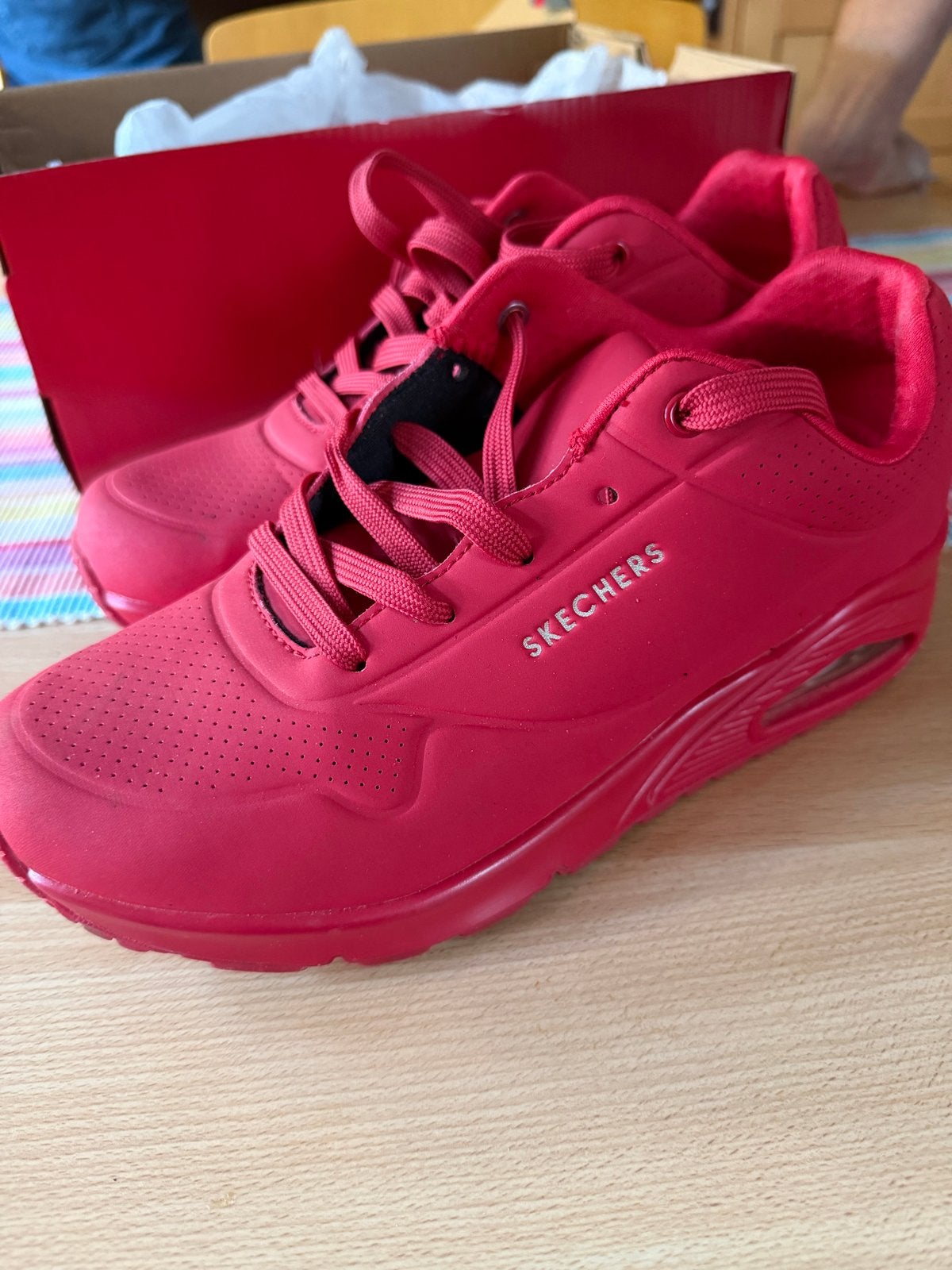 Skechers Street Los Angeles sneakers rood - Maat 39, Ophalen of Verzenden, Gedragen, Rood, Sneakers of Gympen