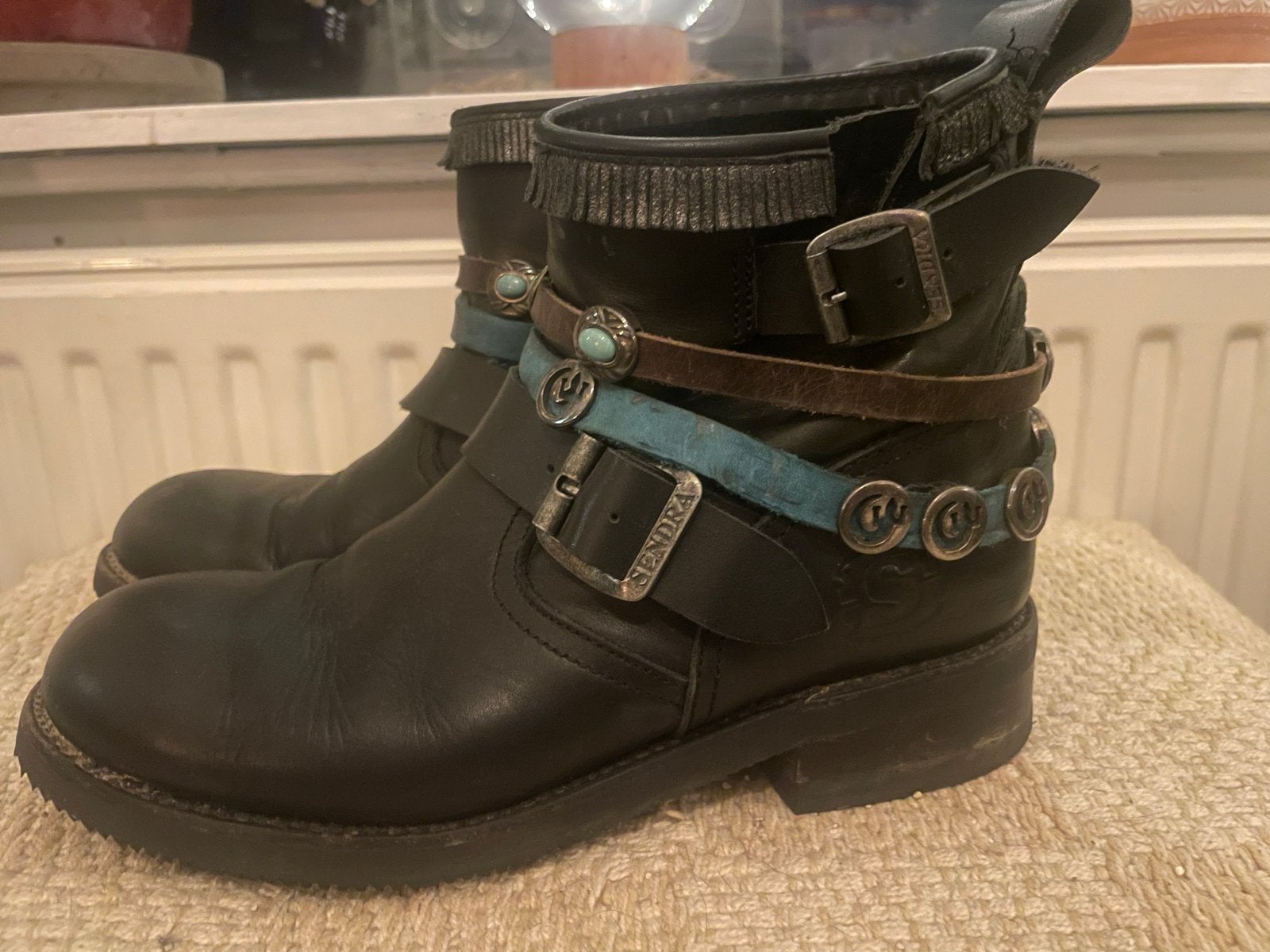 Sendra Biker Boots zwart 40 / 39, Zwart, Lage of Enkellaarzen, Ophalen of Verzenden, Gedragen