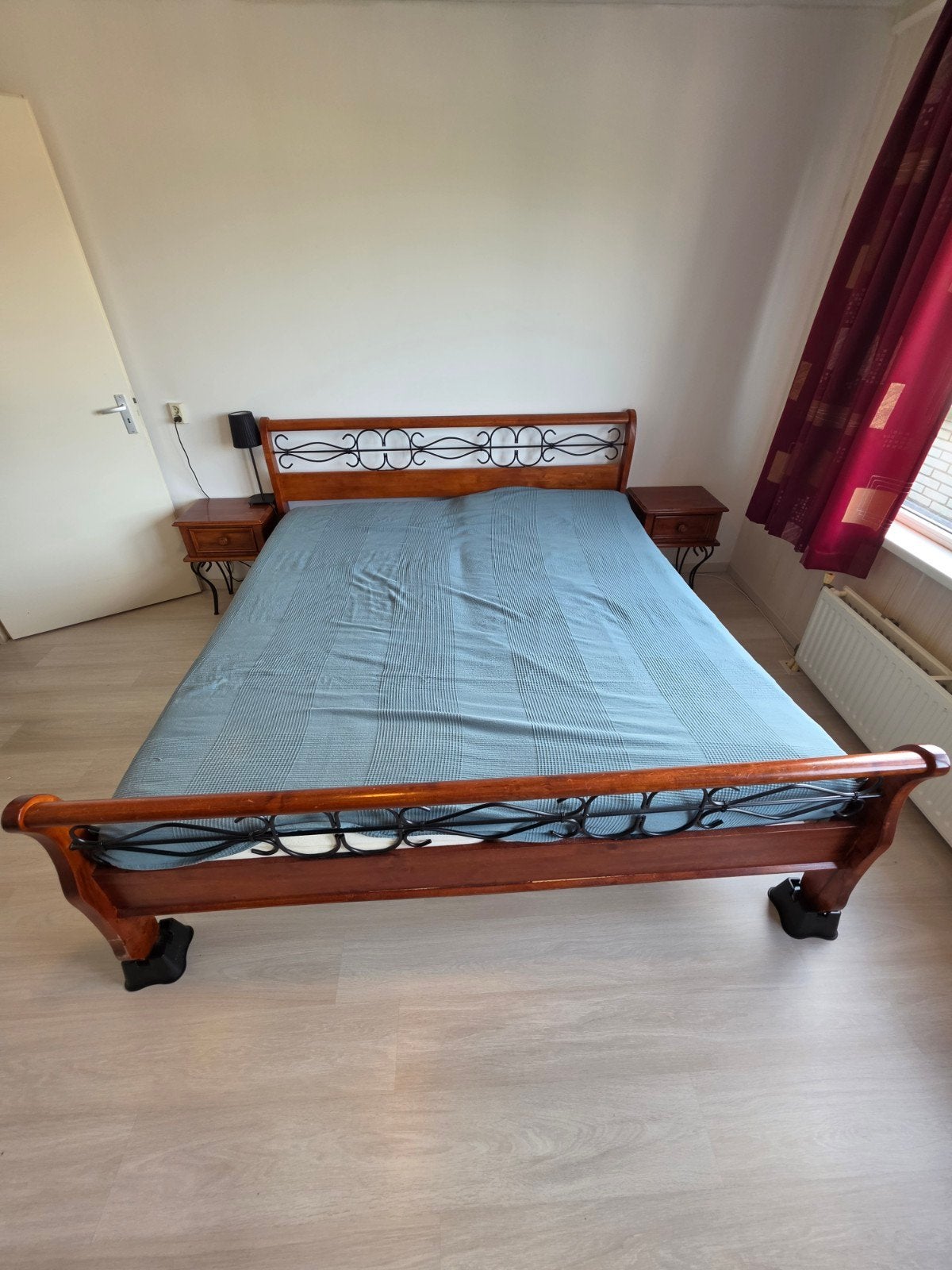 Bed ombouw met 2 nachtkastjes, Ophalen, Gebruikt, Tweepersoons, 180 cm