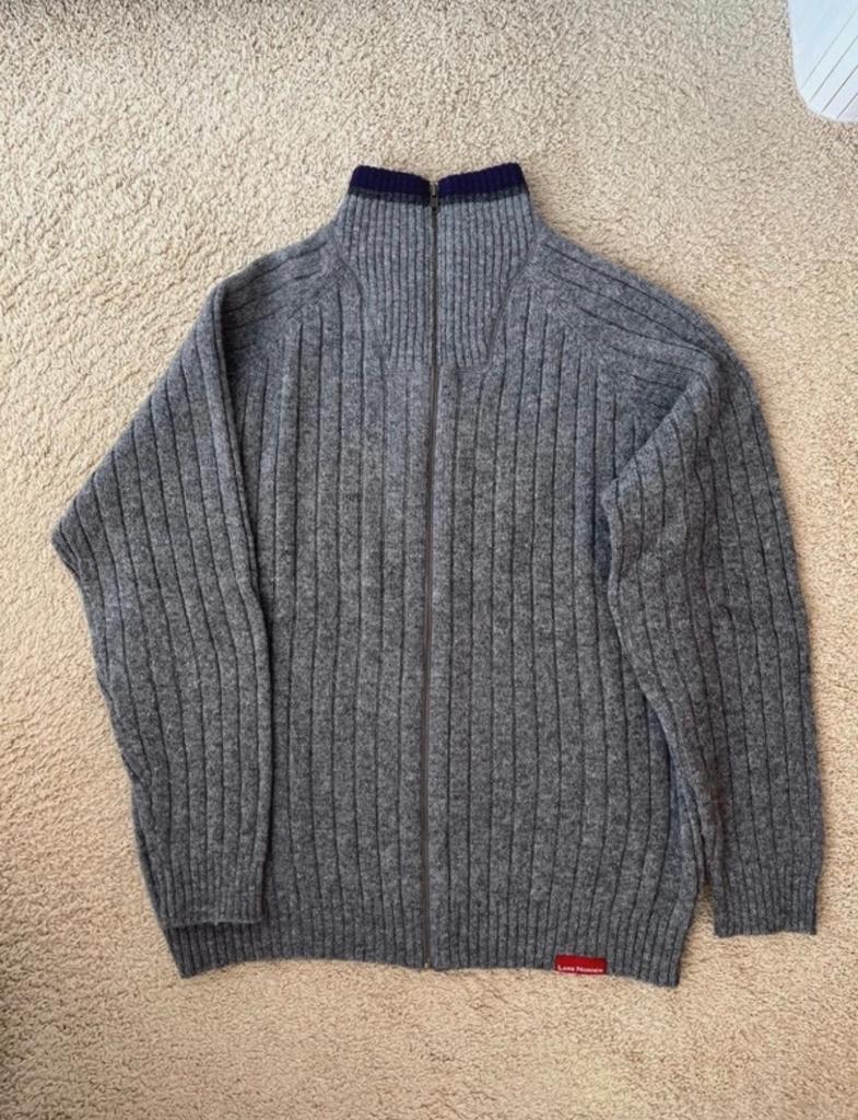 Warm wollen vest van Lars Norden met paars randje, Ophalen of Verzenden, Zo goed als nieuw, Maat 56/58 (XL), Grijs