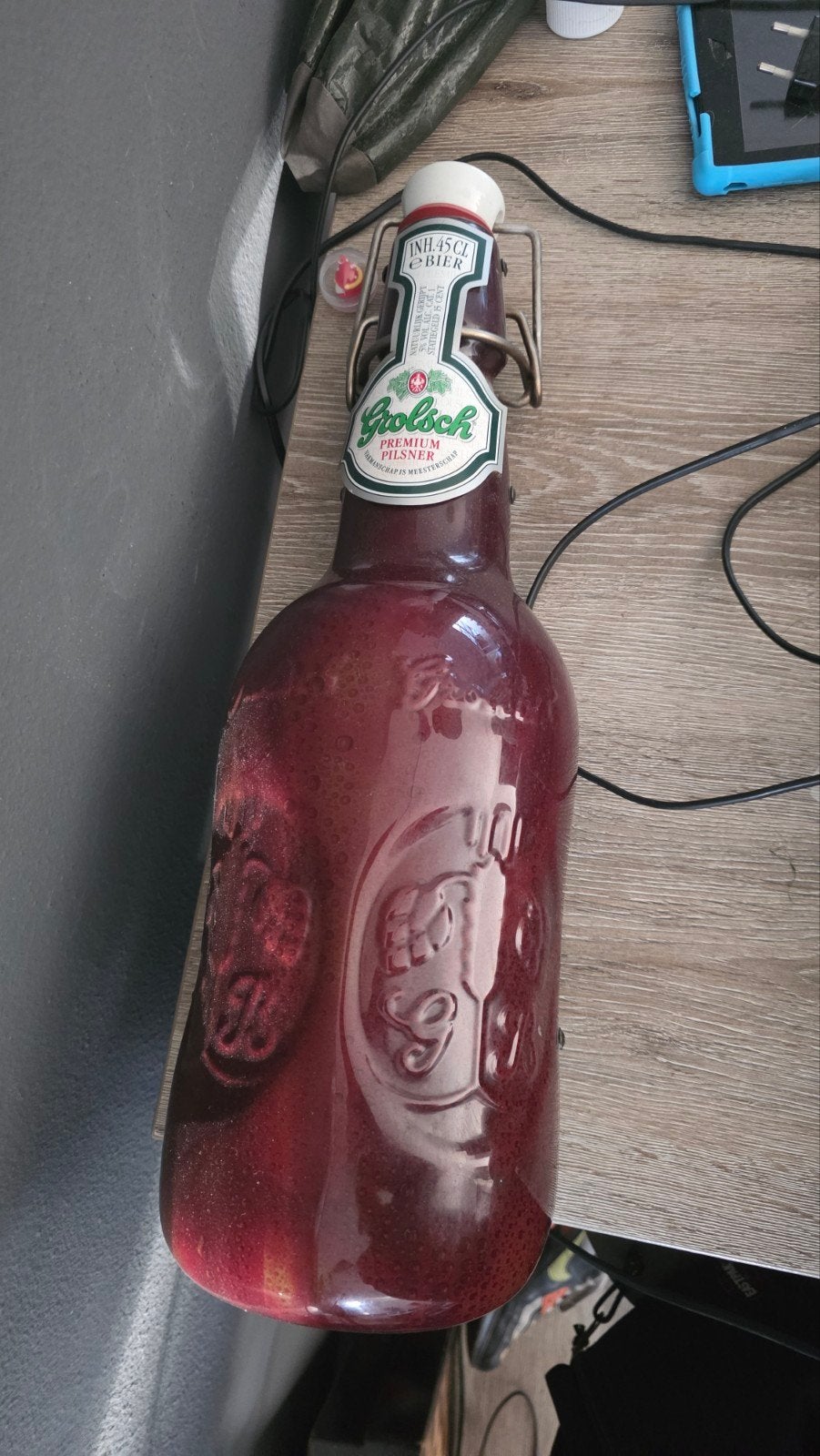 Grolsch beugelfles lamp - uniek en sfeervol, Ophalen of Verzenden