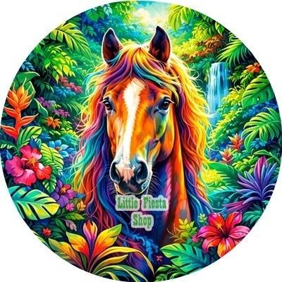 L2053 icing frosting hoofd paard 19cm eetbare taart print, Ophalen of Verzenden, Nieuw, Taarten, Versiering