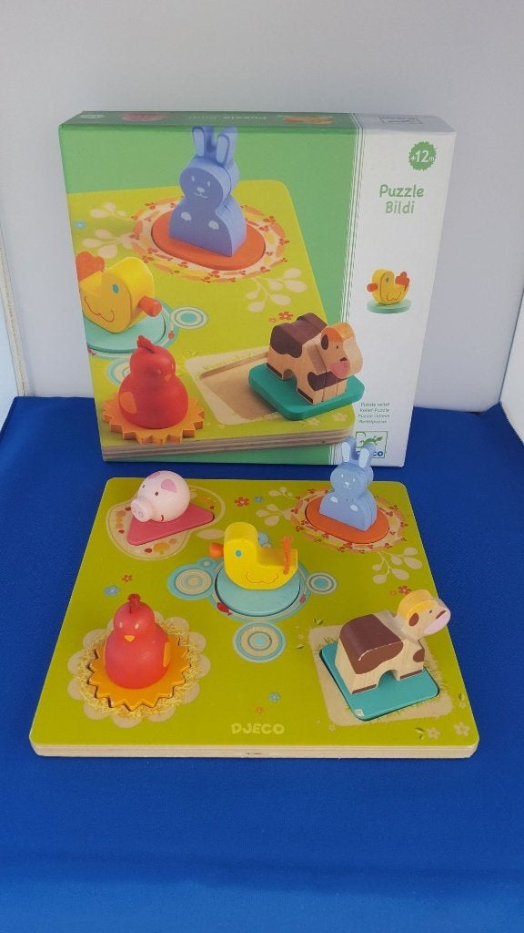 Djeco houten puzzel, voor de hele kleintjes. 5A31, Kinderen en Baby's, Tweedehands verkoop, Tweedehands verkoop, Gebruikt, Geen@idee.nl