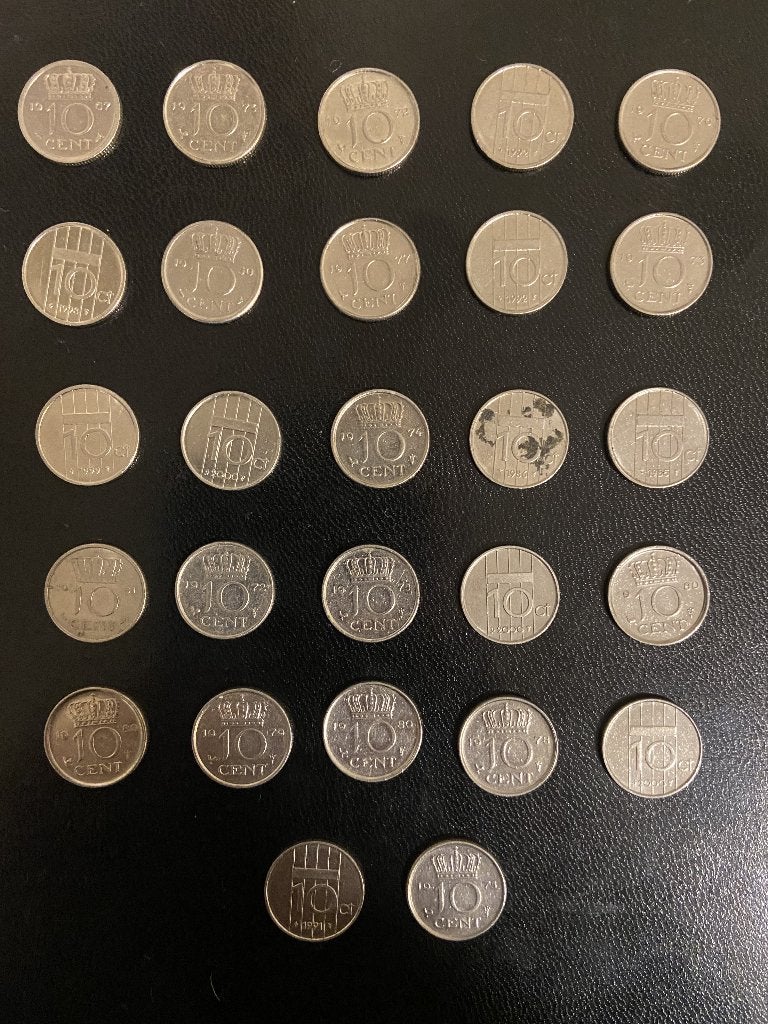 27 Nederlandse Dubbeltjes, Ophalen of Verzenden, Koningin Wilhelmina, 10 cent, Losse munt