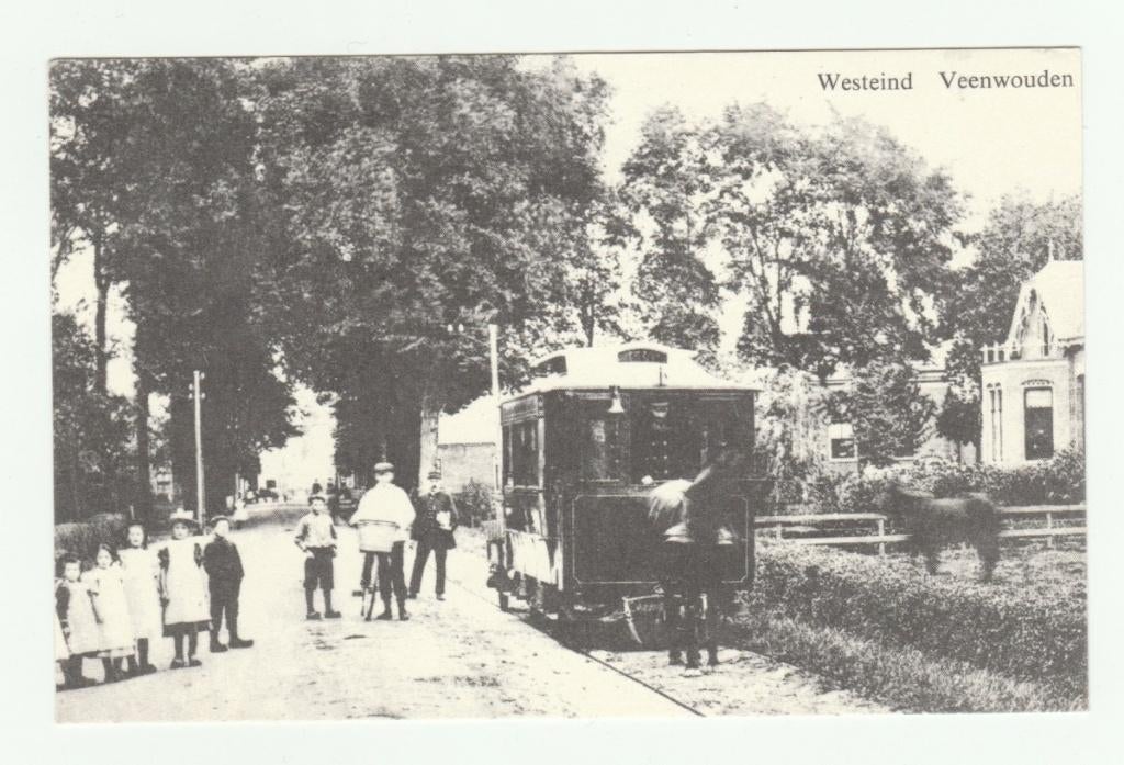 Veenwouden - Westeind met paardetram (herdruk), Verzenden, 1980 tot heden, Gelopen, Friesland