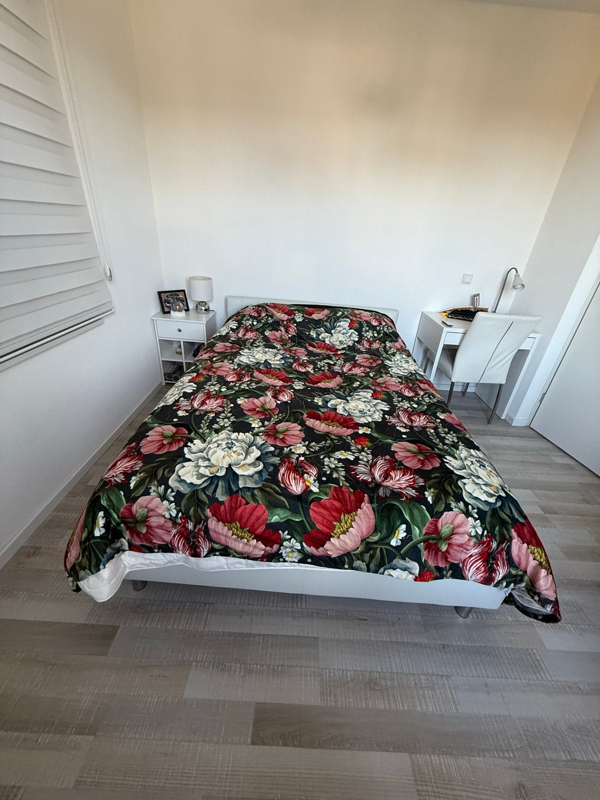 Comfortabel tweepersoonsbed 140x200 met matras, Ophalen, Overige materialen, Gebruikt, Wit