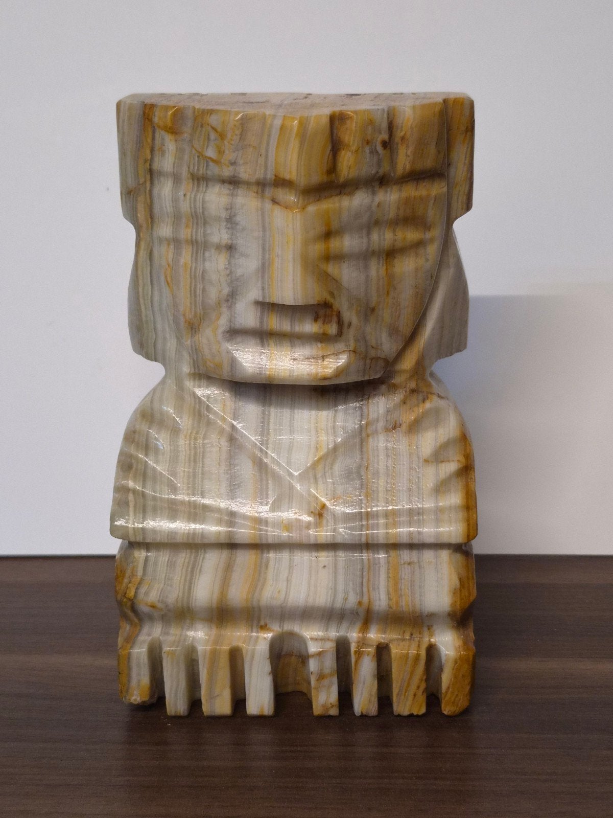 Unieke Onyx Azteekse Maya beeld - Handgemaakt, Overige onderwerpen, Minder dan 20 cm, Ophalen of Verzenden, Handgemaakt